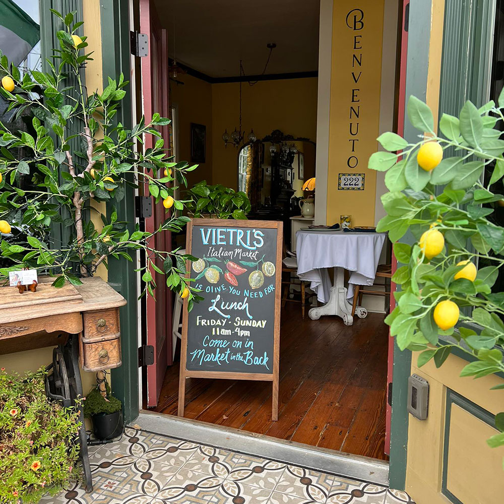 The front of Vietris building with a sign